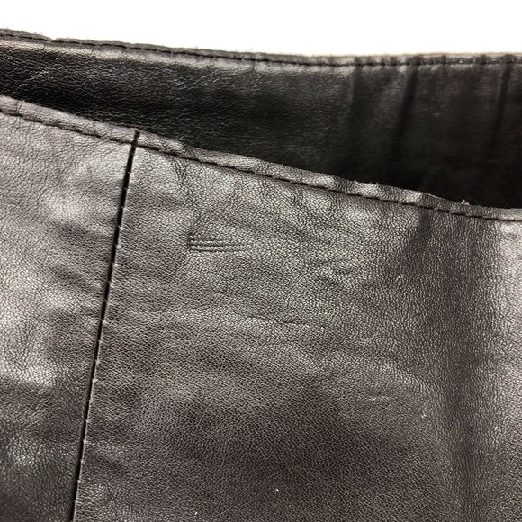 Theory Size 2 Leather Black Brown Chocolate Dark Brown Mini Skirt - Picture 7 of 16